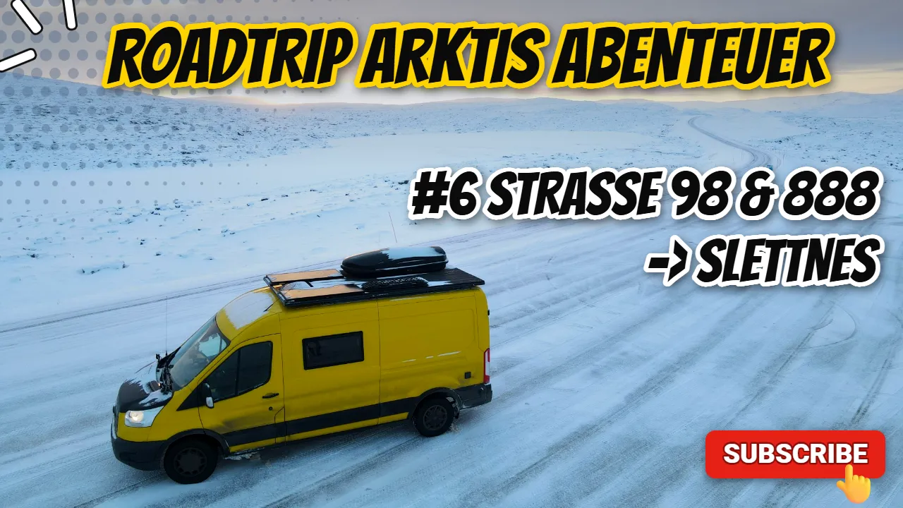 Unser gelber Van auf der verschneiten Straße 888 – Titelbild der sechsten Folge